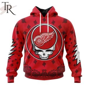 NHL Detroit Red Wings Special Grateful Dead Design Hoodie