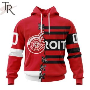 NHL Detroit Red Wings Special Home Mix Reverse Retro Personalized Kits Hoodie