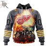 NHL Detroit Red Wings Special Mix KISS Band Design Hoodie