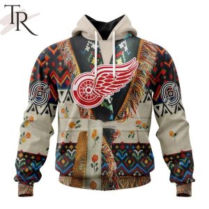 NHL Detroit Red Wings Special Native Costume Design Hoodie