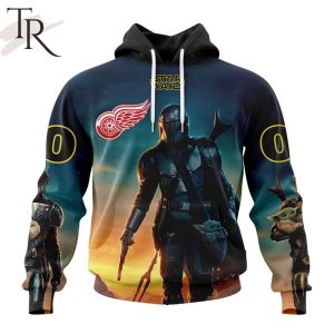 NHL Detroit Red Wings Special Star Wars The Mandalorian Design Hoodie