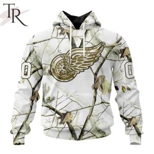 NHL Detroit Red Wings Special White Winter Hunting Camo Design Hoodie