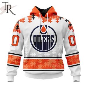 NHL Edmonton Oilers Special Autism Awareness Design With Home Jersey Style Hoodie