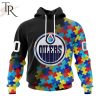 NHL Edmonton Oilers Special Black Autism Awareness Design Hoodie