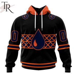 NHL Edmonton Oilers Special Blackout Design Hoodie