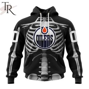 NHL Edmonton Oilers Special Skeleton Costume For Halloween Hoodie