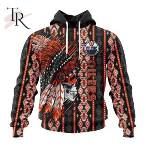 NHL Edmonton Oilers Special Skull Native Design Hoodie