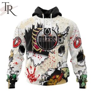 NHL Edmonton Oilers Special Zombie Style For Halloween Hoodie