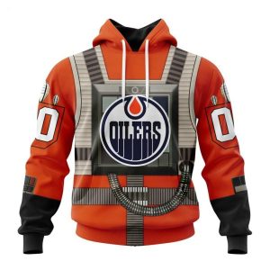 NHL Edmonton Oilers Star Wars Rebel Pilot Design Personalized Hoodie