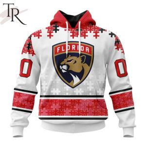 NHL Florida Panthers Special Autism Awareness Design With Home Jersey Style Hoodie