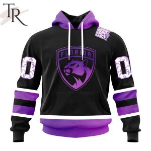 NHL Florida Panthers Special Black Hockey Fights Cancer Kits Hoodie