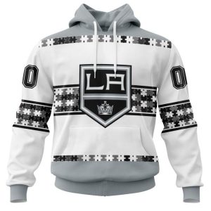 NHL Los Angeles Kings Autism Awareness Custom Name And Number 3D Hoodie