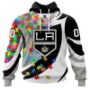 NHL Los Angeles Kings Autism Awareness Personalized Name & Number 3D Hoodie