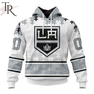 NHL Los Angeles Kings Special Autism Awareness Design With Home Jersey Style Hoodie