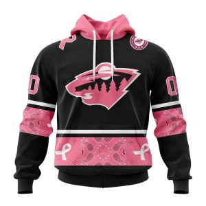 NHL Minnesota Wild Personalized Specialized Design In Classic Style With Paisley! WE WEAR PINK BREAST CANCER Hoodie