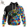 NHL Minnesota Wild Special Black Autism Awareness Design Hoodie