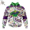 NHL Minnesota Wild Special Mardi Gras Design Hoodie