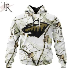 NHL Minnesota Wild Special White Winter Hunting Camo Design Hoodie