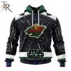 NHL Minnesota Wild X Star Wars Meteor Shower Design Hoodie