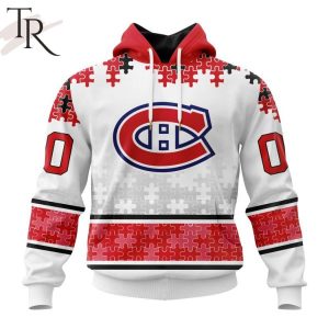 NHL Montreal Canadiens Special Autism Awareness Design With Home Jersey Style Hoodie