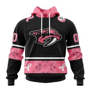 NHL Nashville Predators Personalized Specialized Design In Classic Style With Paisley! WE WEAR PINK BREAST CANCER Hoodie