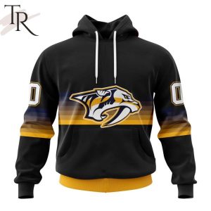 NHL Nashville Predators Special Black And Gradient Design Hoodie