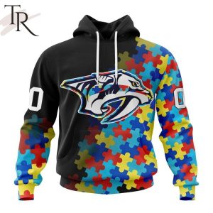 NHL Nashville Predators Special Black Autism Awareness Design Hoodie