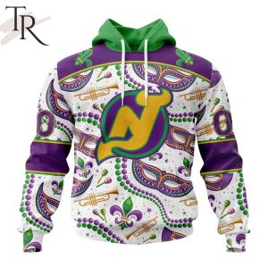 NHL New Jersey Devils Special Mardi Gras Design Hoodie