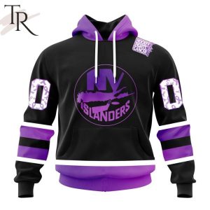 NHL New York Islanders Special Black Hockey Fights Cancer Kits Hoodie