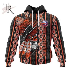 NHL New York Islanders Special Skull Native Design Hoodie