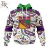 NHL New York Rangers Special Mardi Gras Design Hoodie