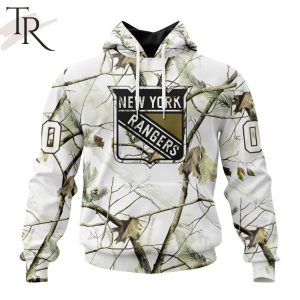 NHL New York Rangers Special White Winter Hunting Camo Design Hoodie