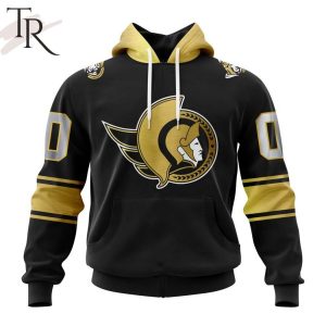 NHL Ottawa Senators Special Black And Gold Design Hoodie