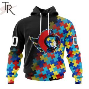 NHL Ottawa Senators Special Black Autism Awareness Design Hoodie