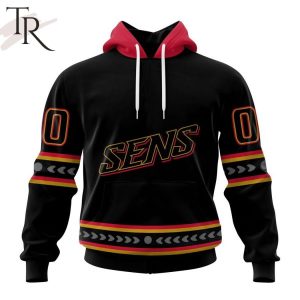 NHL Ottawa Senators Special Blackout Design Hoodie