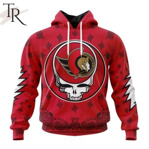 NHL Ottawa Senators Special Grateful Dead Design Hoodie