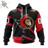 NHL Ottawa Senators Special Home Mix Reverse Retro Personalized Kits Hoodie