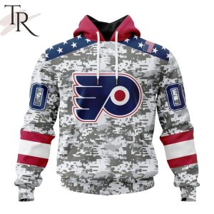 NHL Philadelphia Flyers Special Camo Design For Veterans Day Hoodie