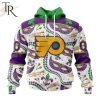 NHL Philadelphia Flyers Special Mardi Gras Design Hoodie