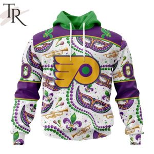 NHL Philadelphia Flyers Special Mardi Gras Design Hoodie