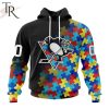 NHL Pittsburgh Penguins Special Black Autism Awareness Design Hoodie