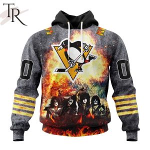 NHL Pittsburgh Penguins Special Mix KISS Band Design Hoodie