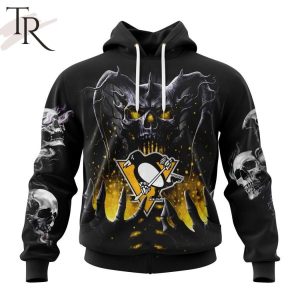 NHL Pittsburgh Penguins Special Skull Art Design Hoodie