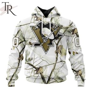 NHL Pittsburgh Penguins Special White Winter Hunting Camo Design Hoodie