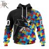 NHL San Jose Sharks Special Black Autism Awareness Design Hoodie