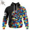 NHL Seattle Kraken Special Black Autism Awareness Design Hoodie