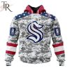 NHL Seattle Kraken Special Camo Design For Veterans Day Hoodie