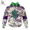 NHL Seattle Kraken Special Mardi Gras Design Hoodie