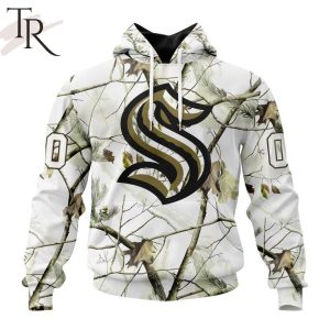 NHL Seattle Kraken Special White Winter Hunting Camo Design Hoodie