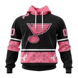 NHL St. Louis Blues Personalized Specialized Design In Classic Style With Paisley! WE WEAR PINK BREAST CANCER Hoodie